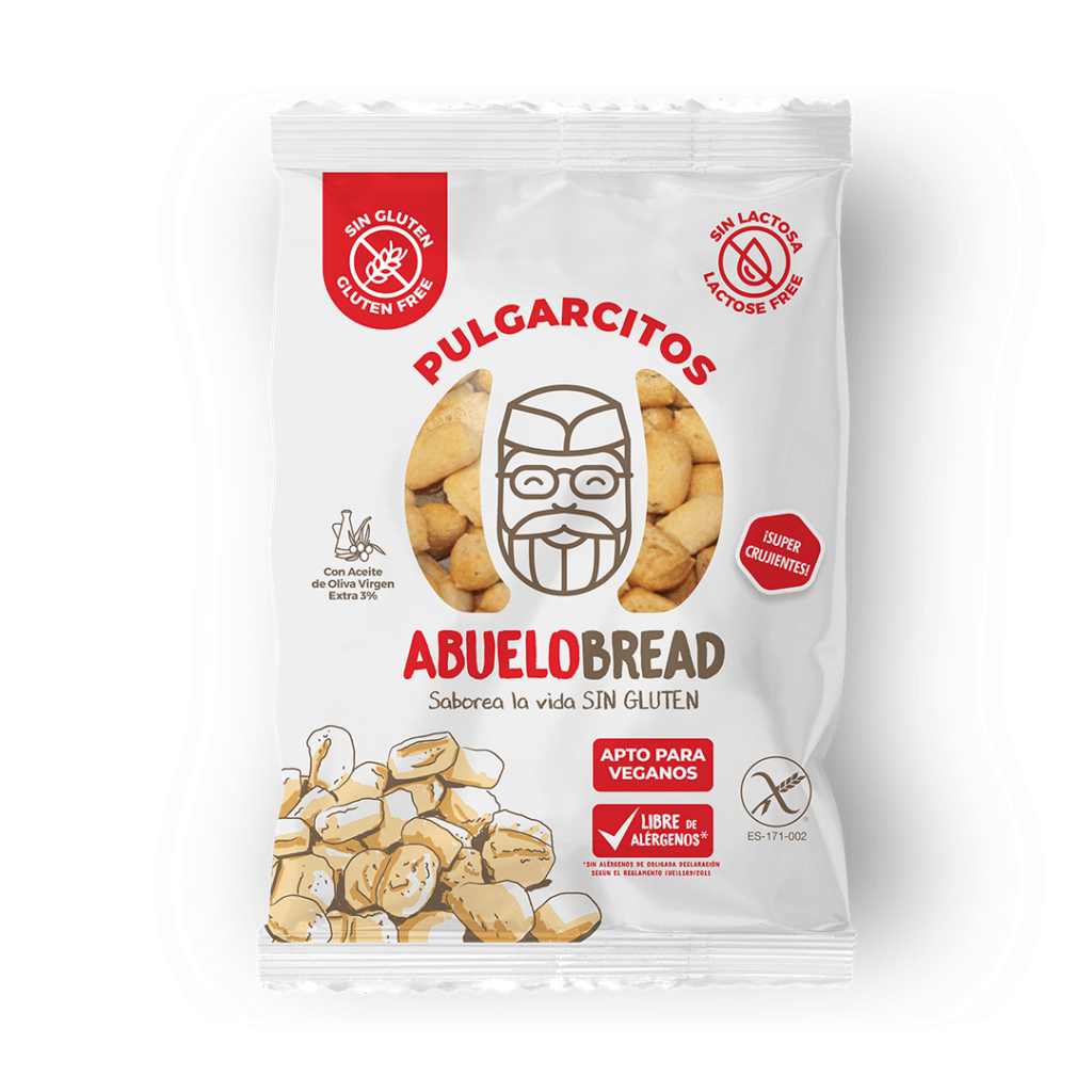 Bolsa de pulgarcitos sin gluten de la marca abuelo bread.