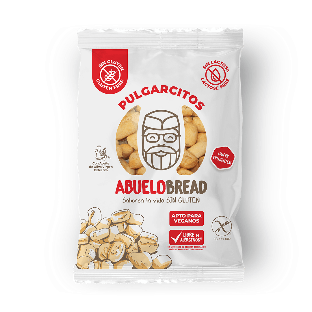 Bolsa de pulgarcitos sin gluten de la marca abuelo bread.